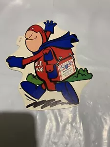 Vintage Bud Man Budweiser Bier Lieferung Aufkleber Abziehbild Cape alter Bestand - Bild 1 von 4