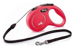 Flexi New Classic Cord Leashes Red For Dogs Various Sizes