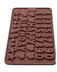 Silicone Number Happy Birthday Chocolate Mold DIY Pastry Decoration Easy - Picture 1 of 6