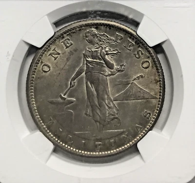 1907-S PHILIPPINES UNDER USA SILVER PESO SAN FRANCISCO MINT NGC MS-62 - Image 1 of 4