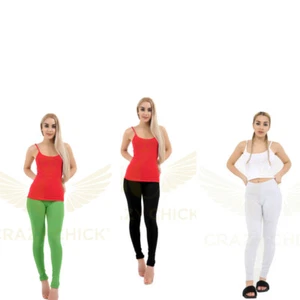 DAMEN IN VOLLER LÄNGE BAUMWOLLE LEGGINGS DAMEN TANZKLEIDUNG AUSGEFALLENE PERFORMANCE STRETCH - Bild 1 von 5