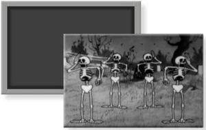 Disney Silly Symphonies Skelett Tanz 1929 Cartoon Kühlschrank 2 x 3 Magnet #1 - Bild 1 von 3