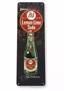 B-1 LEMON LIME SODA 16 x 8 TIN SIGN PLUS VITAMIN B-1 CLEAN CRISP REFRESHING - Picture 1 of 1