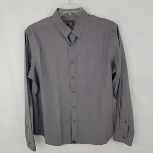 UNTUCKit Herren Hemd Gr. LARGE Knopfleiste GRAU Pio Cesare faltenfrei Größe L - Bild 1 von 13