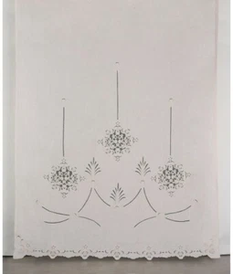 Tenda in 100% puro lino ricamata a mano lavorazione intaglio: tn/r28b. - Foto 1 di 2