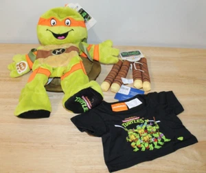 Build A Bear Teenage Mutant Ninja Turtles Michel UNSTUFFED and Nunchucks & Shirt - Picture 1 of 3
