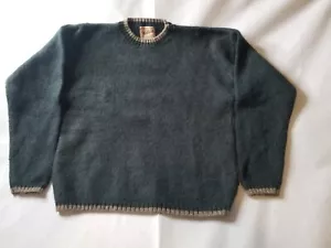 Woolrich Vintage Mens Nottingham Tweed 85% Wool 15% Nylon Sweater Green Size XL - Picture 1 of 6