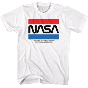 NASA National Aeronautics & Space Administration Stripes Logo Men's T Shirt - Picture 1 of 5