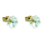9ct Gold 8mm AB Cystal Flower Studs Made With Swarovski Elements 