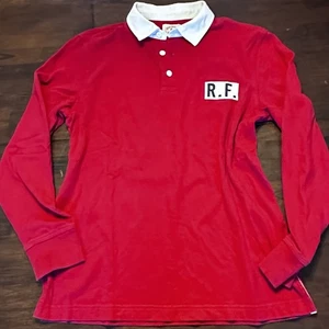 Brooks Brothers Red Fleece Rugby Shirt Men Small Red/White Long Sleeve Cotton80s - Picture 1 of 7