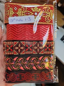 Cinta Jacquard Rojo Resto Pack 5 X 1 Yarda Longitudes - Imagen 1 de 2