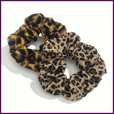 Leopard Print Scrunchies Hair Tie Hair Rope High Elasticity Elastic Hair Band - Image 1 of 4