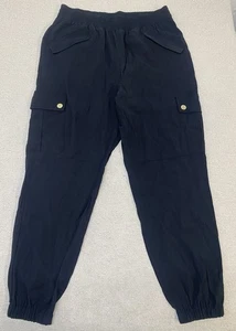 I.N.C. International Concepts Cargo Jogger Pants Women’s Large Black Pockets - Picture 1 of 10