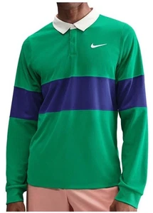 $120 Nike Court Advantage Slam Dri-Fit ADV Long Sleeve Polo Men's M IB8141-324 - Picture 1 of 9