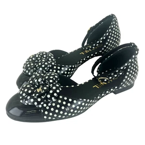 CHANEL Camellia Mary Jane Polka Dot Sandals Black White Made in Italy - Picture 1 of 18
