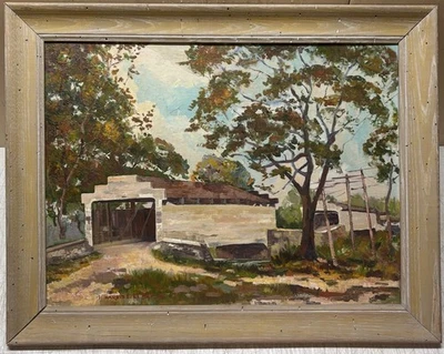 Vintage HAROLD ETTER 'Quigley's Bridges' Cumberland County PENNSYLVANIA Painting - Image 1 of 4