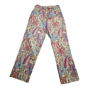 Talbots Petites Women's Size 2 Paisley Print Stretch Cotton Pants - Picture 1 of 11