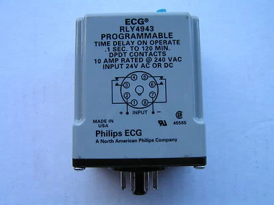 Philips ECG #RLY4943 Programmable Time Delay Relay V.G.C!!! Free Shipping  - Image 1 of 2