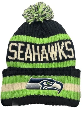 NFL 47 MARCA SEATTLE SEAHAWKS Hombre Puño POM BALL Gorro Tejido Foto 1 de 3