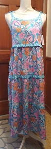 Cat & Jack Size Girls XXL (18) Cool Floral 3 Tiered Sundress 45" L - Picture 1 of 11