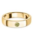 Natural Hebei Peridot Band Ring (Size R) in 14K Gold Overlay Sterling Silver