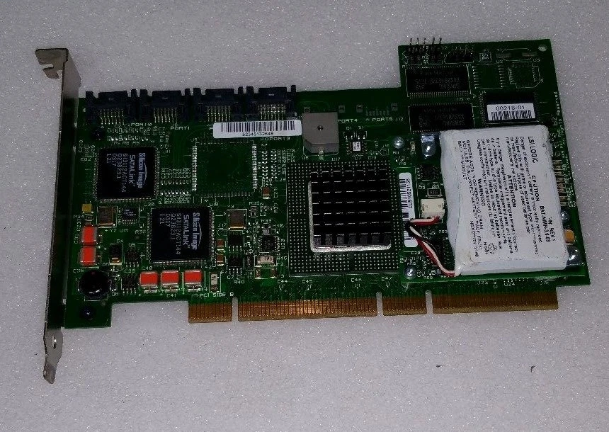 LSI LOGIC MEGARAID SER523 4PORT PCI-X SATA 150/4 RAID CONTROLLER CARD 64BIT - Image 1 of 1