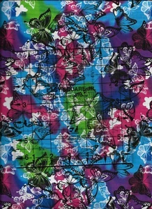 New Butterflies on Pink Green Purple Blue 100% cotton fabric by the quarter yard - Picture 1 of 1