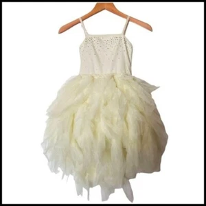 Ooh La La Couture Champagne Swarovski Devin High Low Girls Dress size 8 Girls - Picture 1 of 10