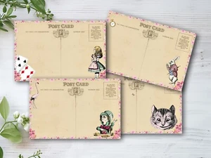 Set of 4 Alice In Wonderland Postcards - Picture 1 of 1