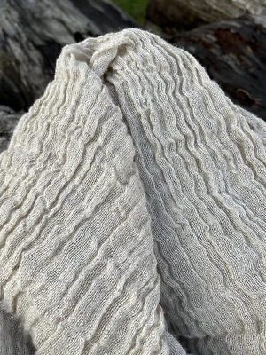 Wrinkled Linen Fabric By 2 Yards, Cotton Fabric, Textured Handloom Semi-Sheer - Image 1 of 4