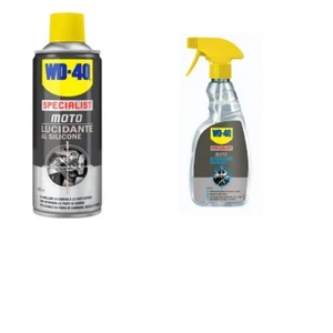 KIT PULIZIA PER MOTO SCOOTER WD-40 PULITORE CON DETERGENTE E LUCIDANTE AL SILICO - Foto 1 di 1