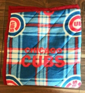 CHICAGO CUBS HANDCRAFTED FLEECE THROW BLANKET 29” X 32” - Picture 1 of 5