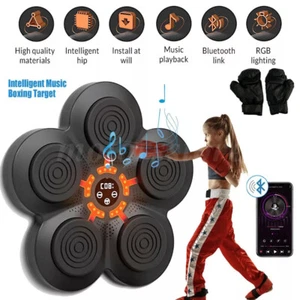 Smart Music Boxing Machine w/Gloves Wall Mounted Bluetooth 9 Training Modes LCD - Picture 1 of 22