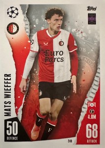 N.249 Mats Wieffer Feyenoord - Card Match Attax 2023/24 Topps
