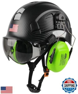 Safety Helmet Hard Hat with Visor and Ear Protection Adjustable Lightweight V - Picture 1 of 5