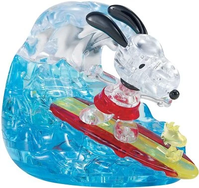BePuzzled 3D Crystal Puzzle - Peanuts Snoopy Surf: 41 Pcs - Image 1 of 3