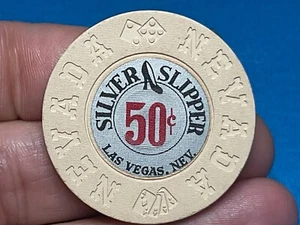 $.50————SILBER SLIPPER———LAS VEGAS NEVADA CASINO CHIP —-———Z-1093 - Bild 1 von 3