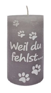 Vela de duelo animal vela conmemorativa vela refrán "Porque te falta..." velas Wiedemann - Imagen 1 de 4