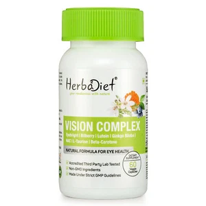 Eye Complex Health Eyebright Bilberry Marigold Taurine Beta Carotene Capsules - Picture 1 of 4