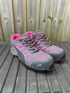 Puma Women's Celerity Knit Steel-Toe Safety Work Shoes Grey Pink UK 6 - Picture 1 of 10