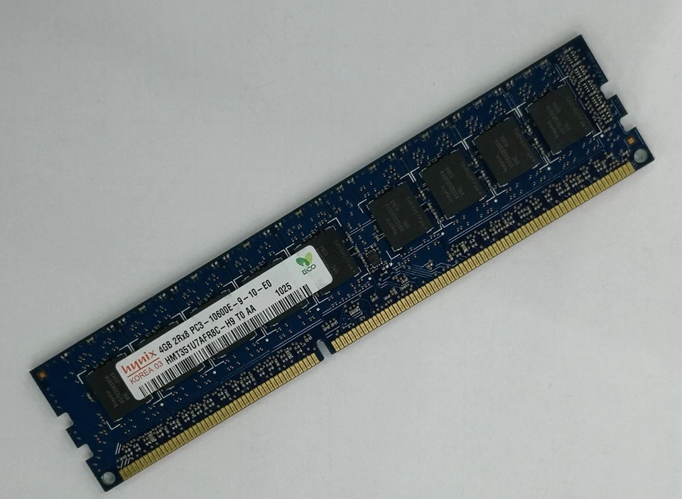 Hynix hyundai 4GB DDR3 1333MHz ECC  UDIMM  RAM 2Rx8 PC3-10600E 1.5v 240pin - Image 1 of 4