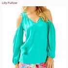 Lilly Pulitzer Finch Long Sleeves Cold Shoulder Silk Top Xs