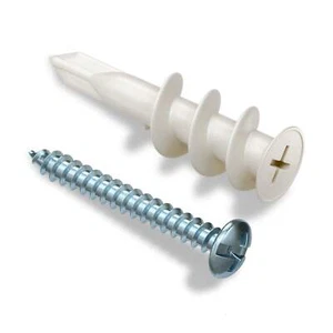 Premium Nylon Plastic Self Drilling Drywall Anchors with Screws | Up to 75 Lbs, - Picture 1 of 5