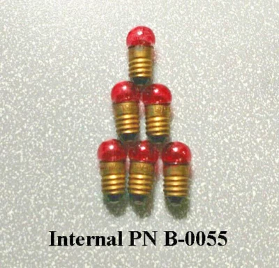 6 NEW #50 Clear Red 8 Volt Screw Base (AKA 50CR or 50-301A) Repair Parts Lionel  - Image 1 of 2