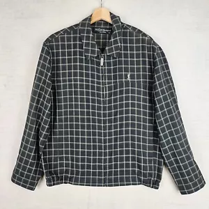 YSL Yves Saint Laurent Lightweight Bomber Jacket Black 95 M/L Check Full Zip - Picture 1 of 15