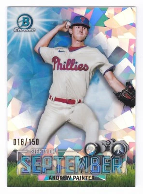 2023 Bowman Andrew Painter Sights on September Atomic Refractor Jersey #/150 - Image 1 of 2
