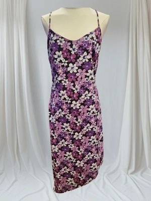 VTG 90s Y2k BYER TOO! Floral Fitted Dress Sleeveless Prom Sexy Whimisgoth Sz-L - Image 1 of 4