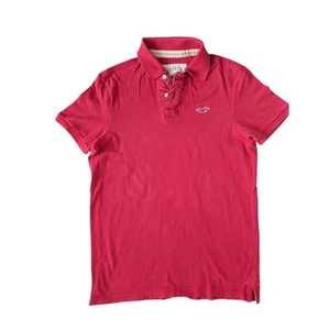 Y2K Hollister Polo Pique Shirt Mens L Red Bird Surf Skate Fashion Beachy - Picture 1 of 8