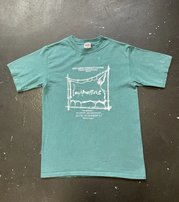 Vintage Y2K 2001 Port Austin MI Youth Theater Pocahantis Musical Shirt Green S - Image 1 of 4