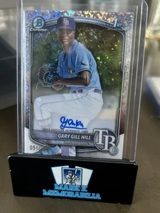 2025 Bowman Chrome Gary Gill Hill 1st Mini Diamond Refractor Auto #/100 Rays SP - Picture 1 of 2